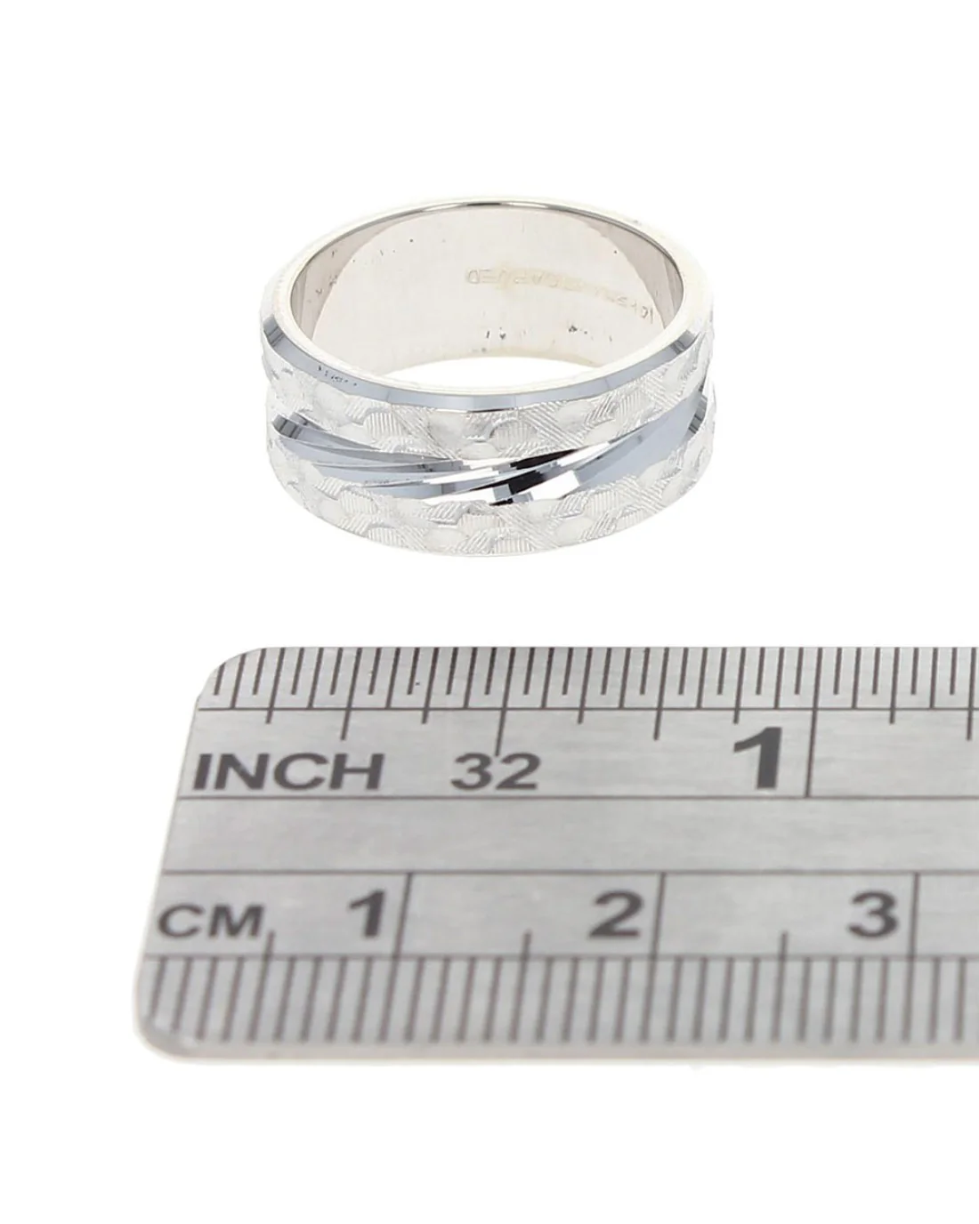 Etched Grooved Wedding Band - Image 3