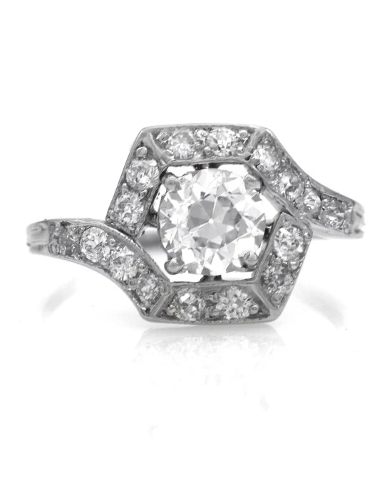 European Diamond Hexagon Bypass Ring - Image 2