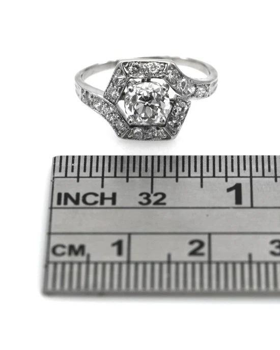 European Diamond Hexagon Bypass Ring - Image 3