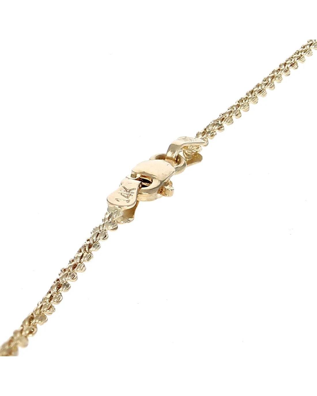 European Diamond Solitaire Drop On Rope Chain in Gold - Image 2