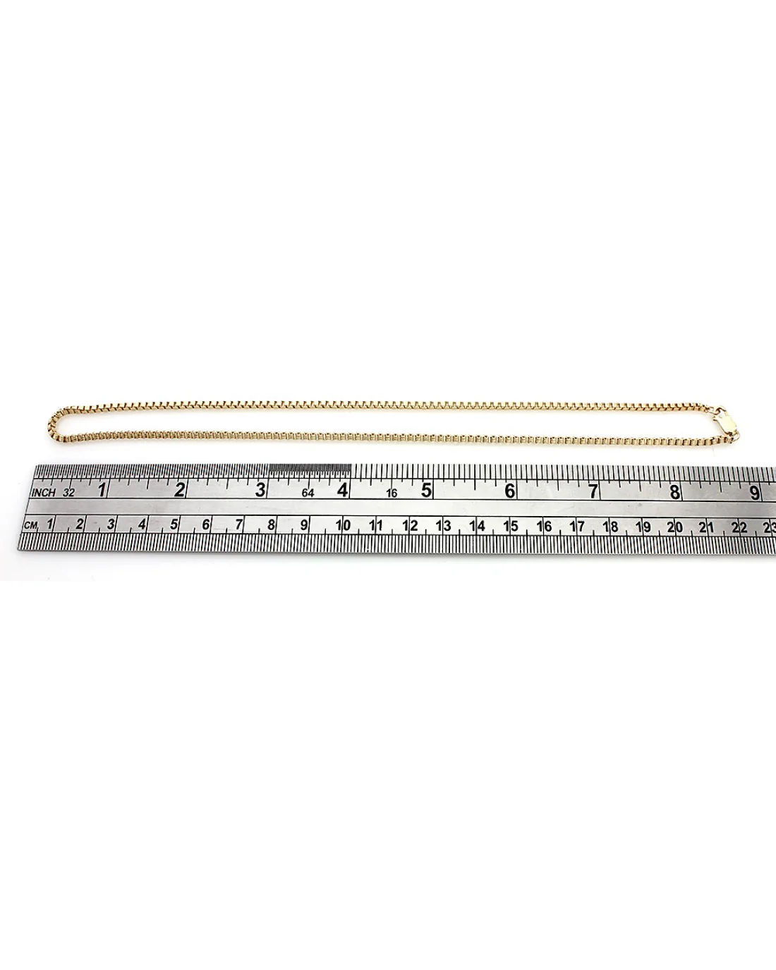 Fancy Box Link Necklace in Yellow Gold - Image 3