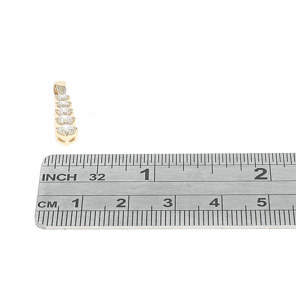 Five Stone Diamond Graduated Drop Pendant in Yellow Gold - Image 2