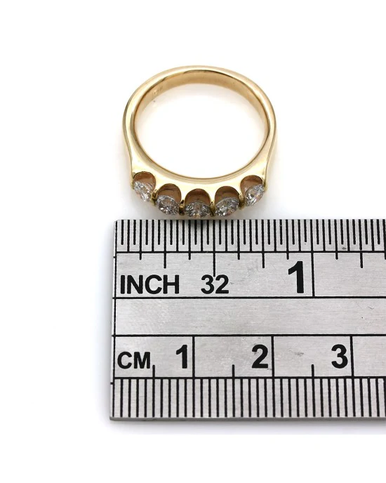 Five Stone Diamond Ring in Yellow Gold - Image 3