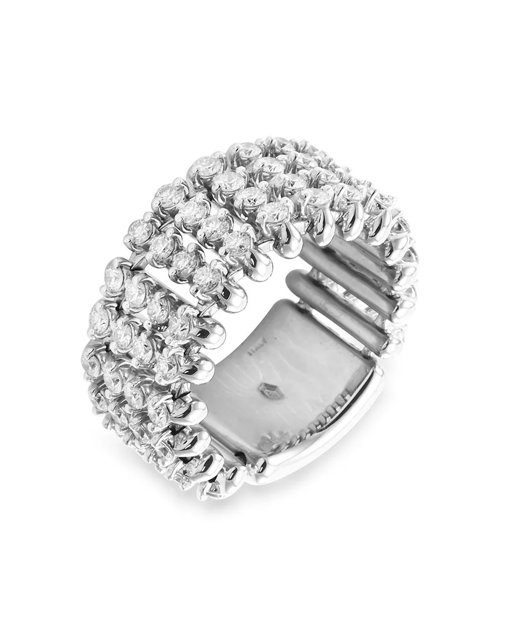 Flexible 2.24ctw Diamond Band/ Ring in 18K White Gold SZ 7.25