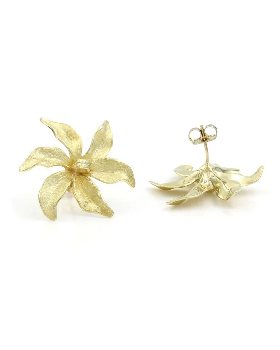 Flower Earrings in Gold - Image 2