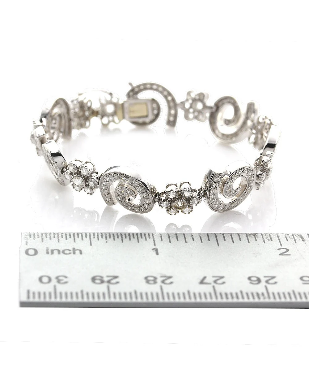 Flowers and Swirls Diamond Bracelet - Image 3
