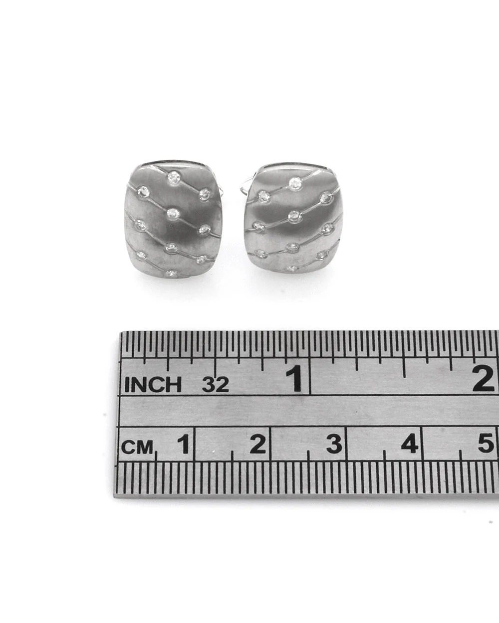 Flush Diamond Satin Gold Cufflinks - Image 3