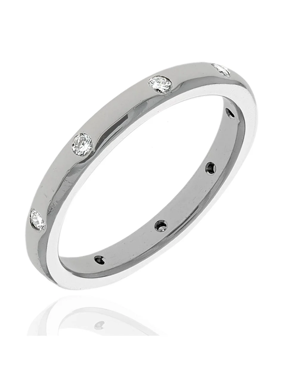Flush Set Diamond Band in Platinum