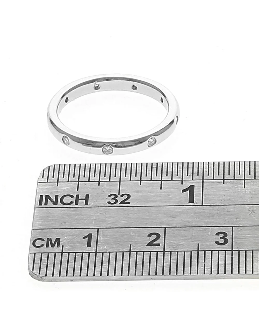 Flush Set Diamond Band in Platinum - Image 3