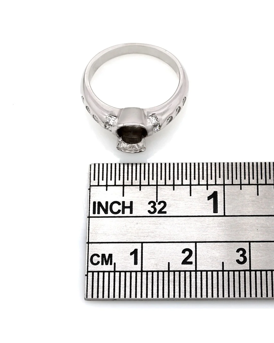Flush Set Diamond Mounting in Gold - Image 3