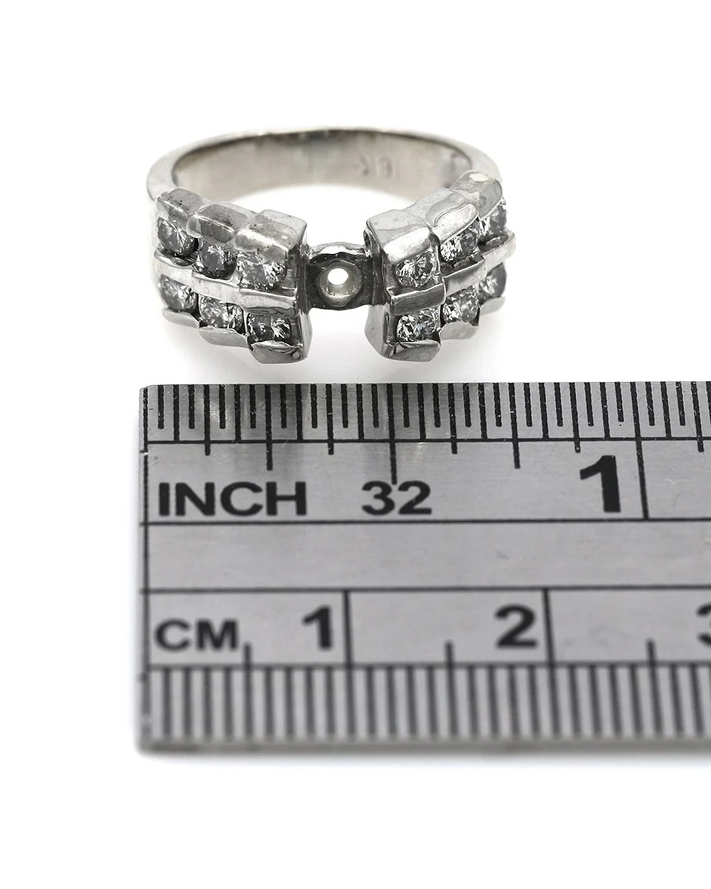 Flush Set Diamond Semi Mount in Platinum - Image 3
