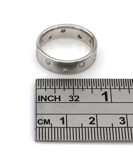 Flush Set, Round Diamond, Eternity Band with Satin Finish in 14k White Gold - Image 3