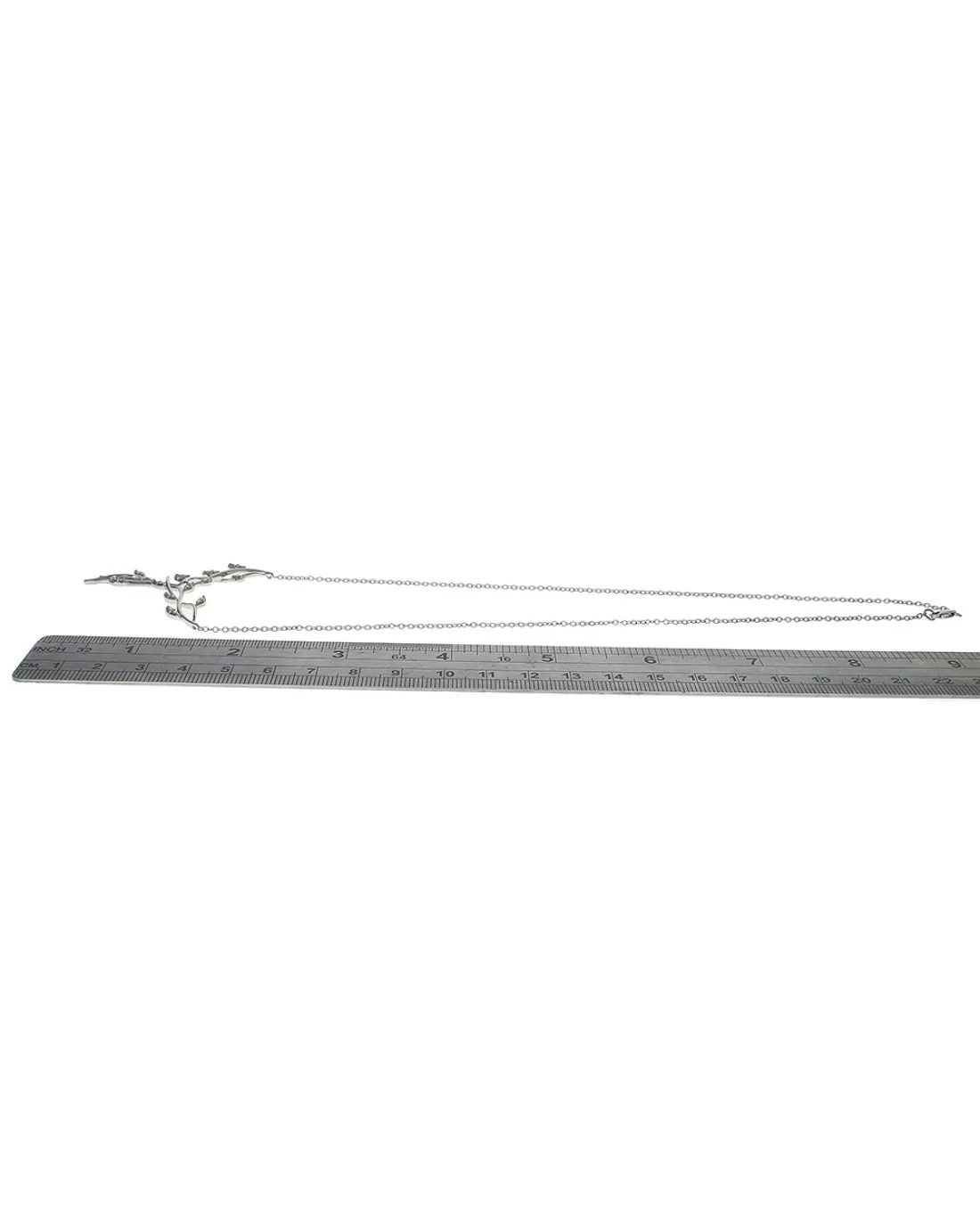 Foliate Motif Diamond Y Station Necklace - Image 3