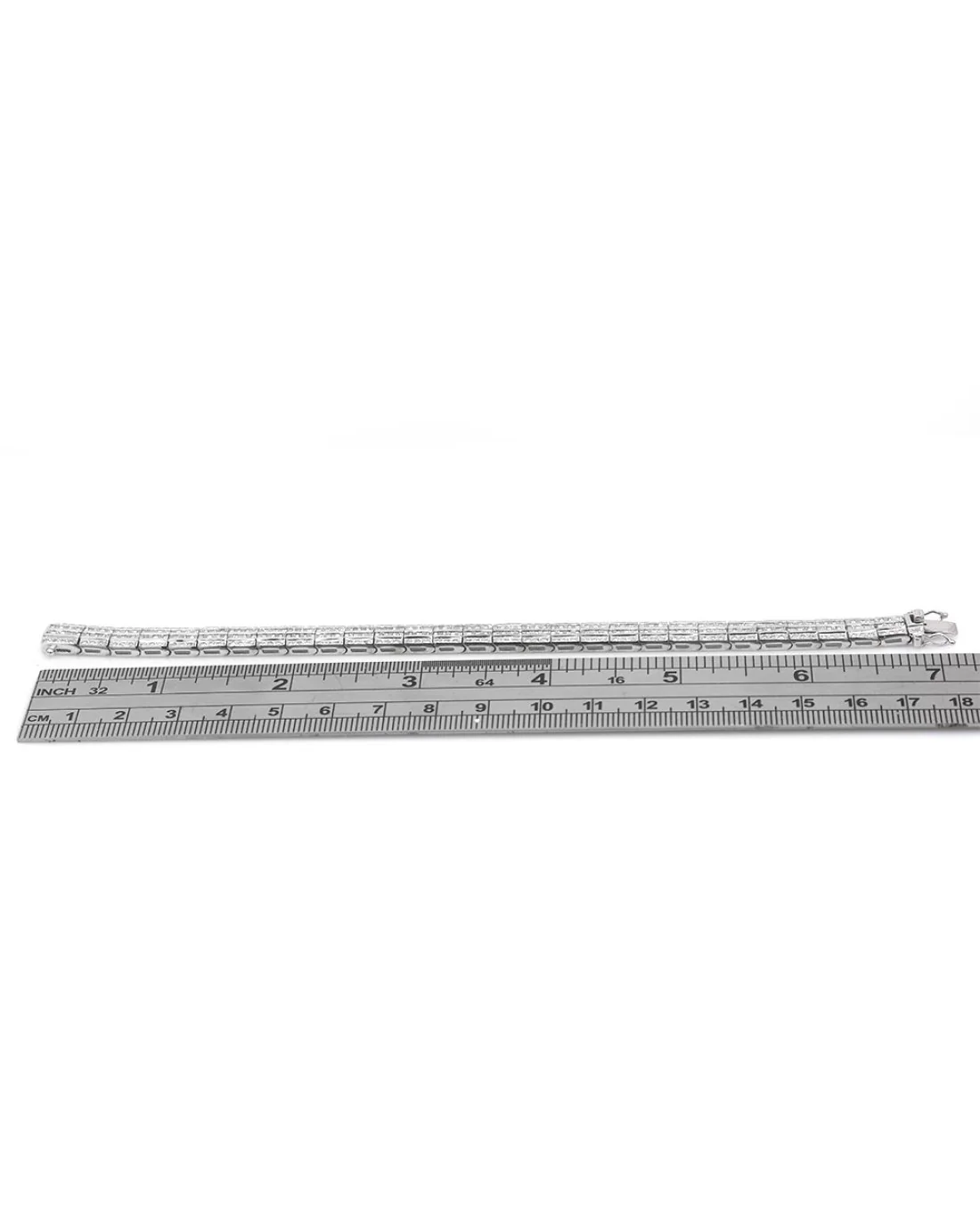 Four Row Round and Baguette Diamond Bracelet - Image 2