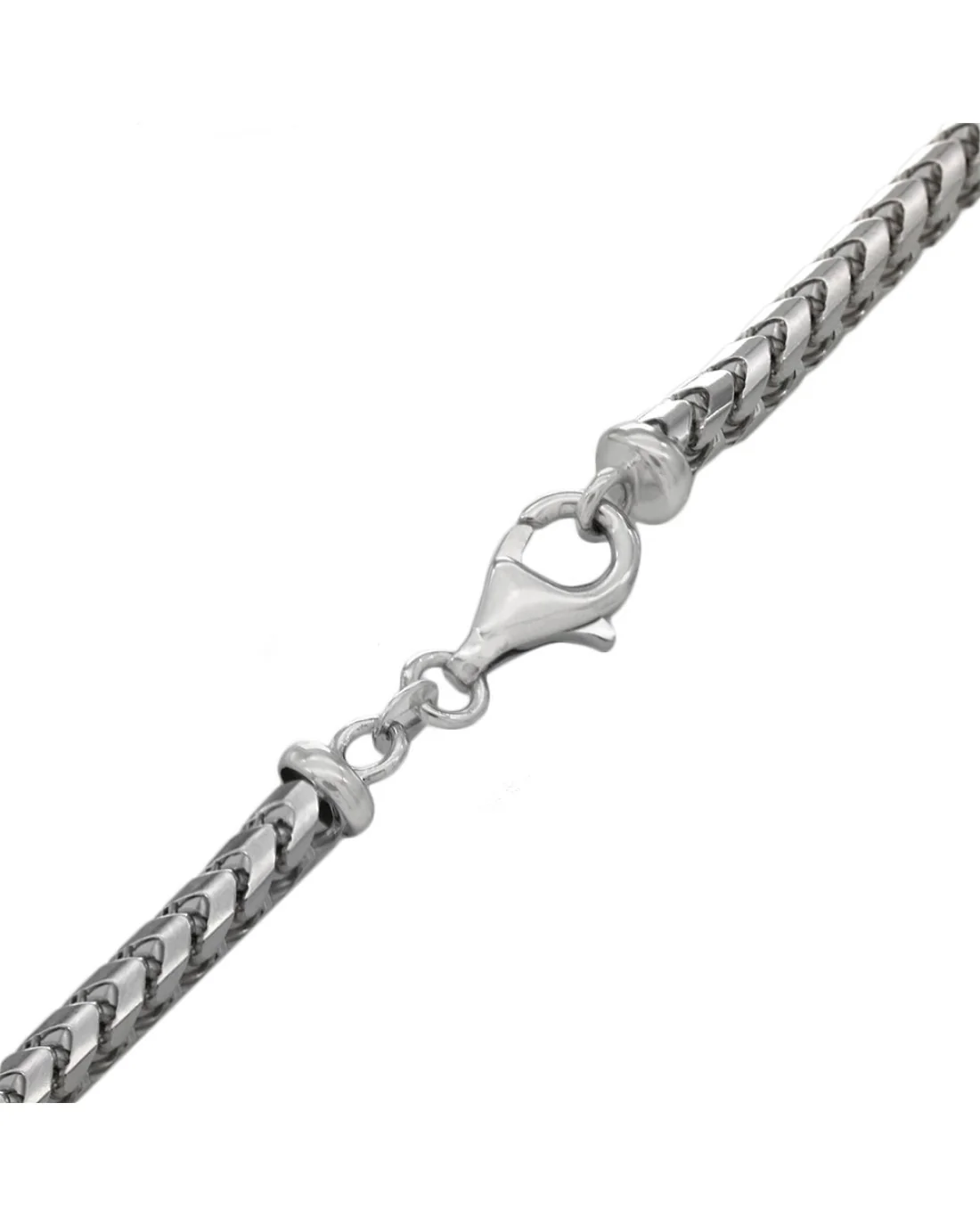 Franco Link Chain Necklace in White Gold - Image 2