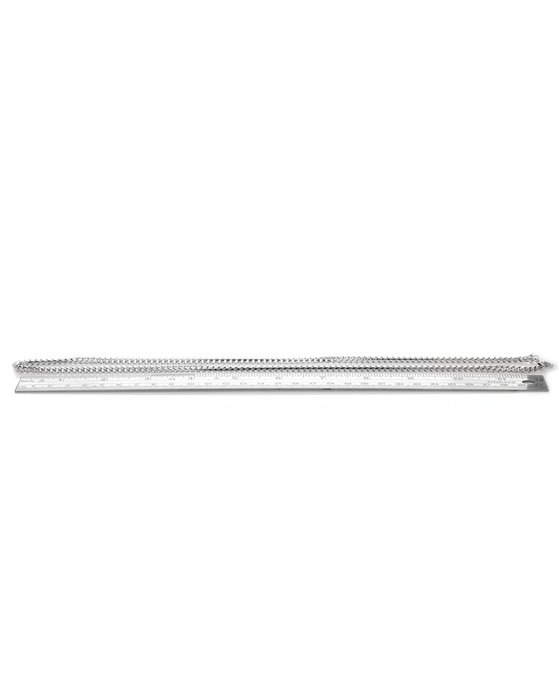 Franco Link Chain Necklace in White Gold - Image 3