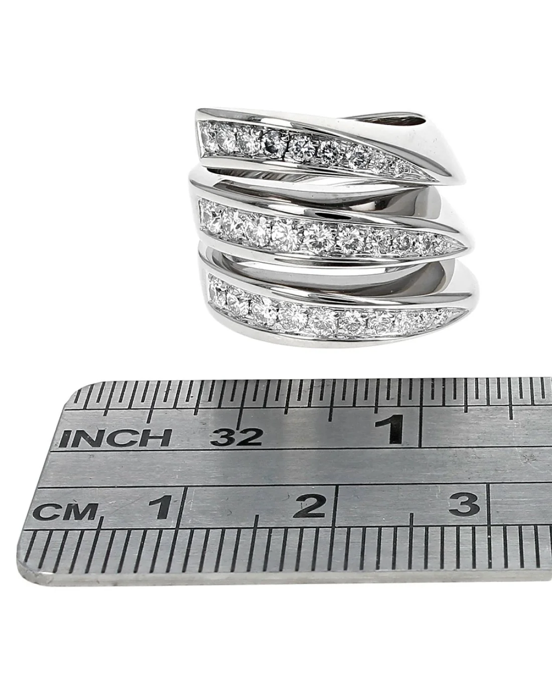 Fred of Paris 3 Row Diamond Wrap Around Ring - Image 3