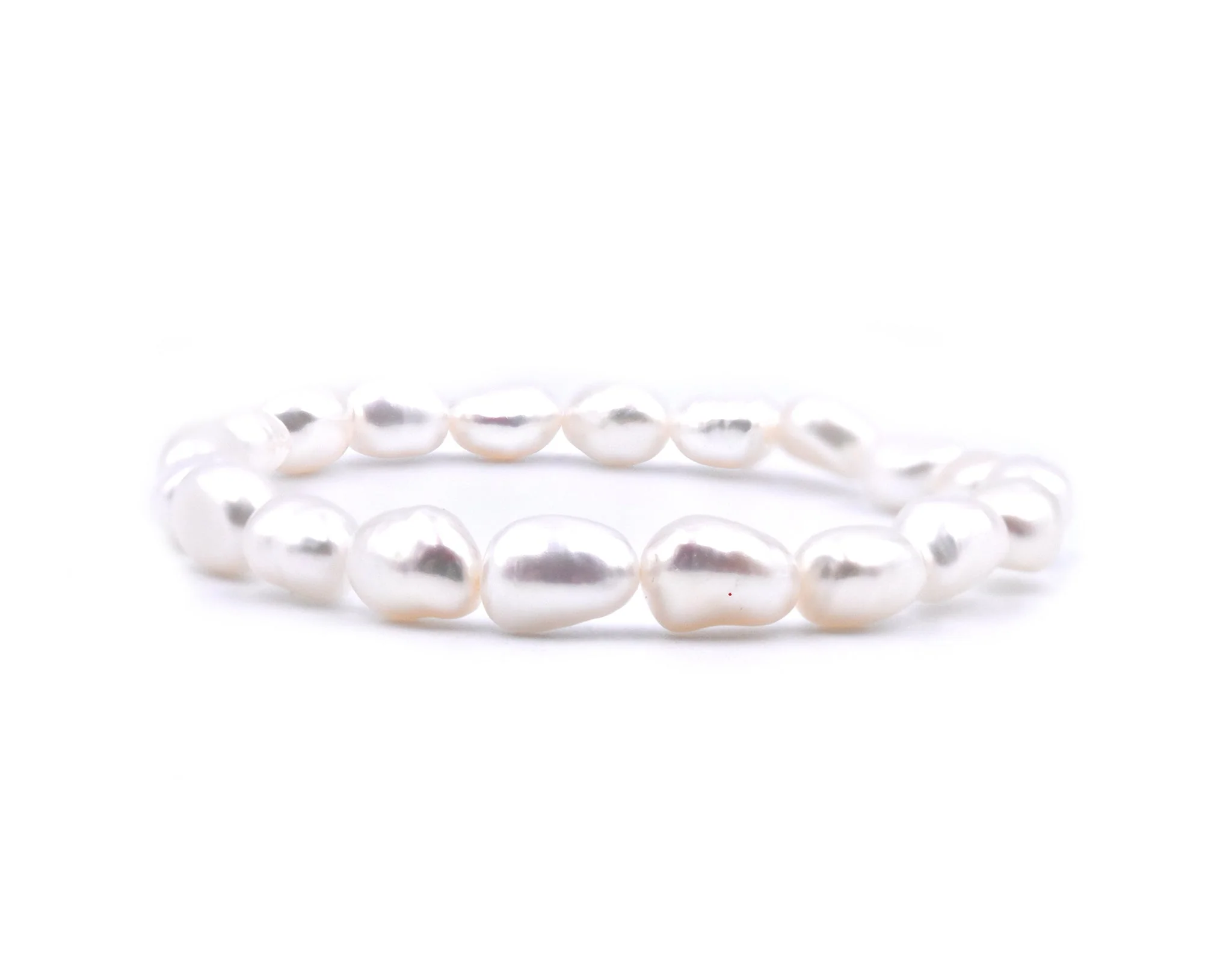 Freshwater Cultured Potato Pearl Stretch Bracelet - Image 4