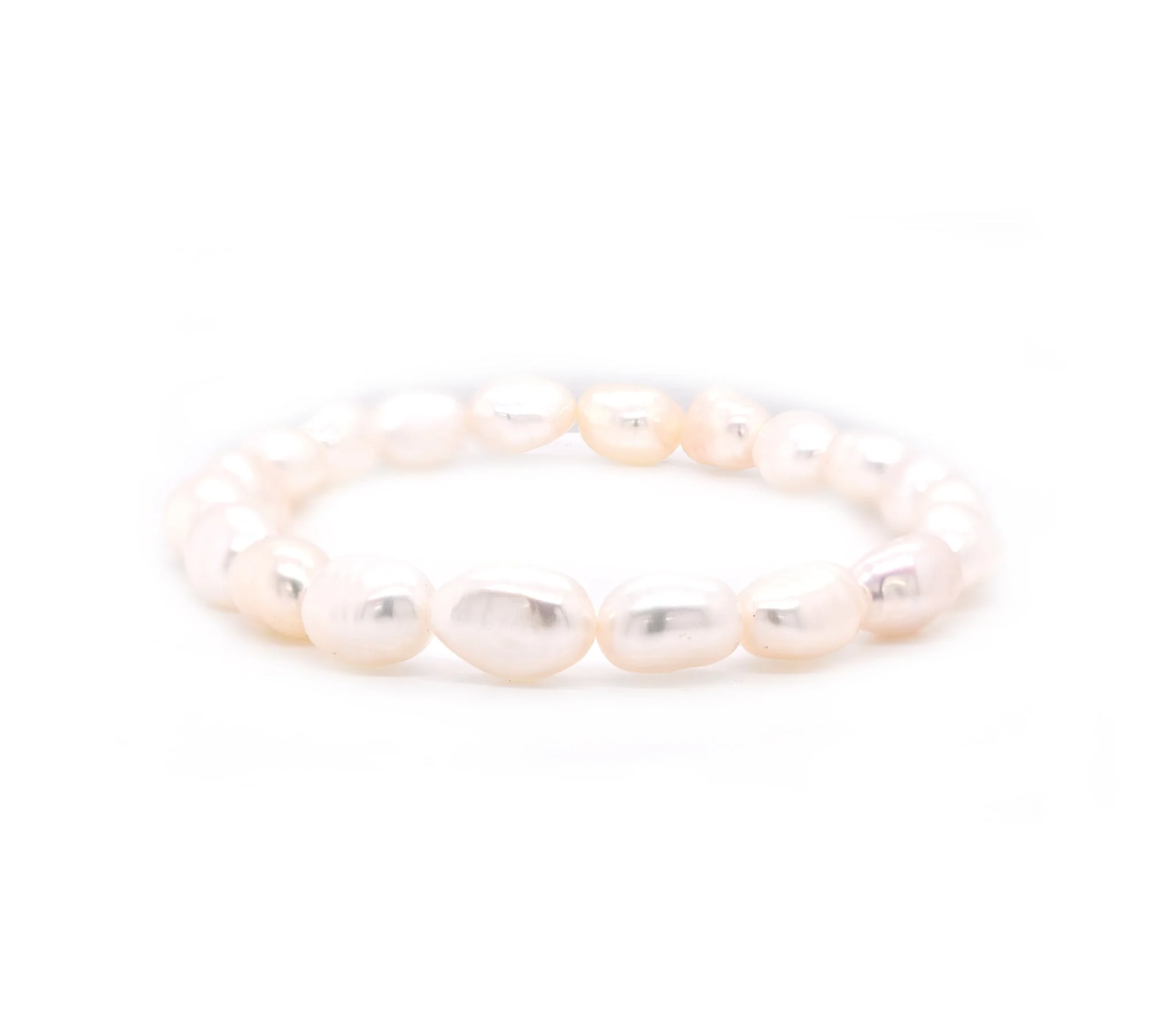 Freshwater Cultured Potato Pearl Stretch Bracelet - Image 2