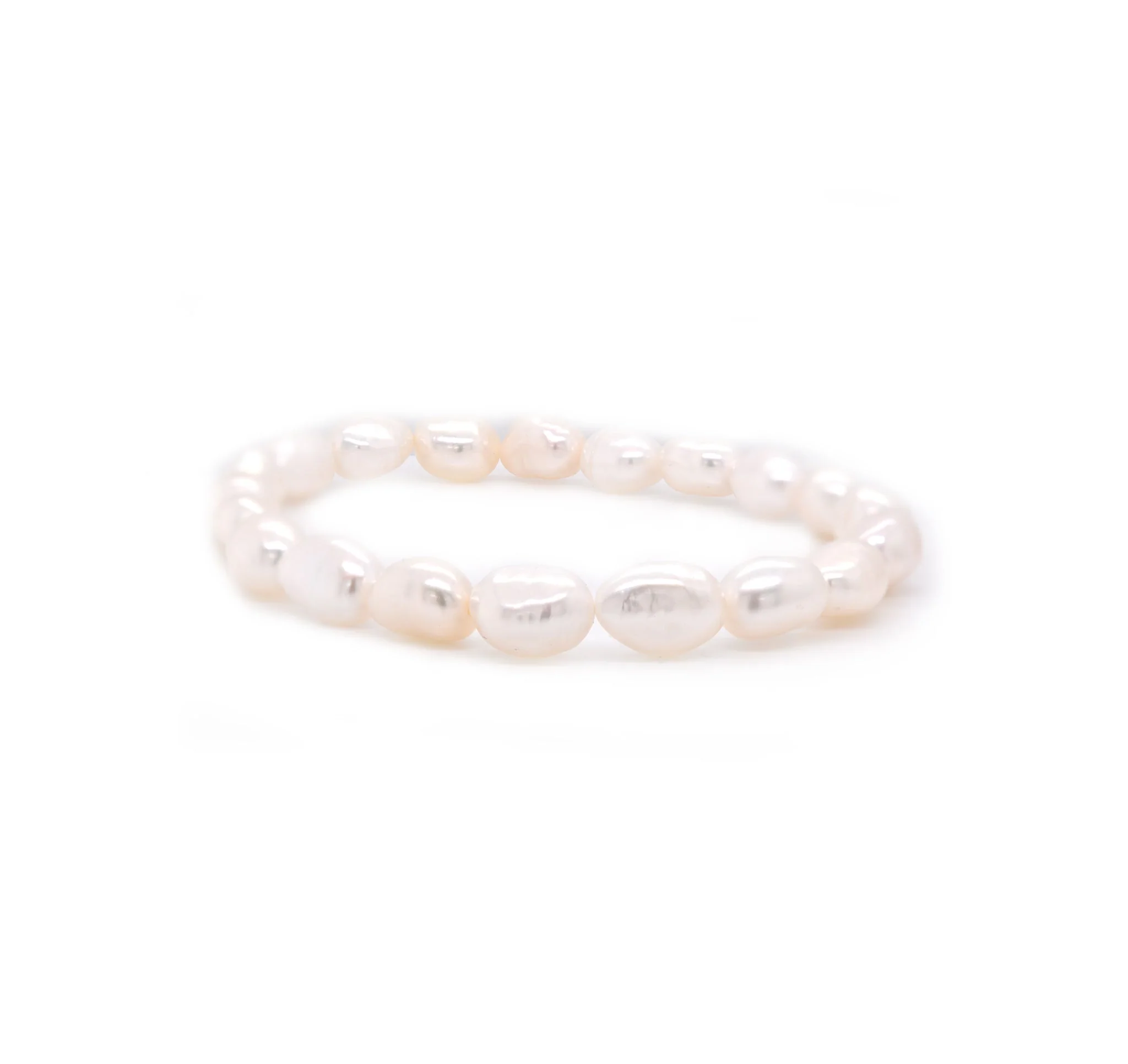 Freshwater Cultured Potato Pearl Stretch Bracelet - Image 3