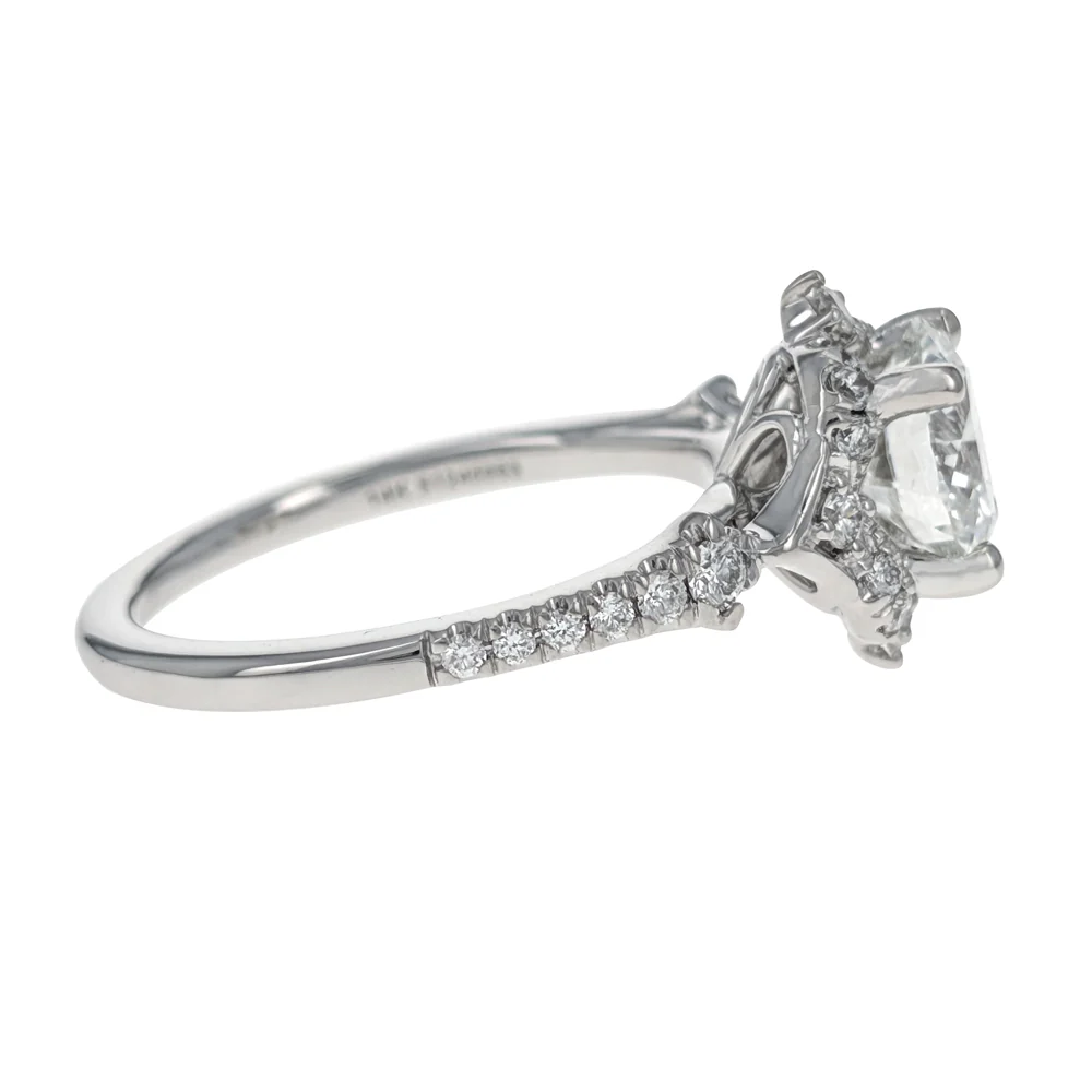 Gabriel & Co. 14K White Gold Round Brilliant Cut Diamond Engagement Ring - Image 3