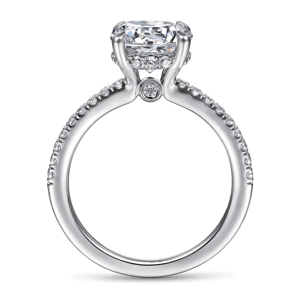 Gabriel & Co. 14K White Gold Round Brilliant Cut Diamond Engagement Ring - Image 3