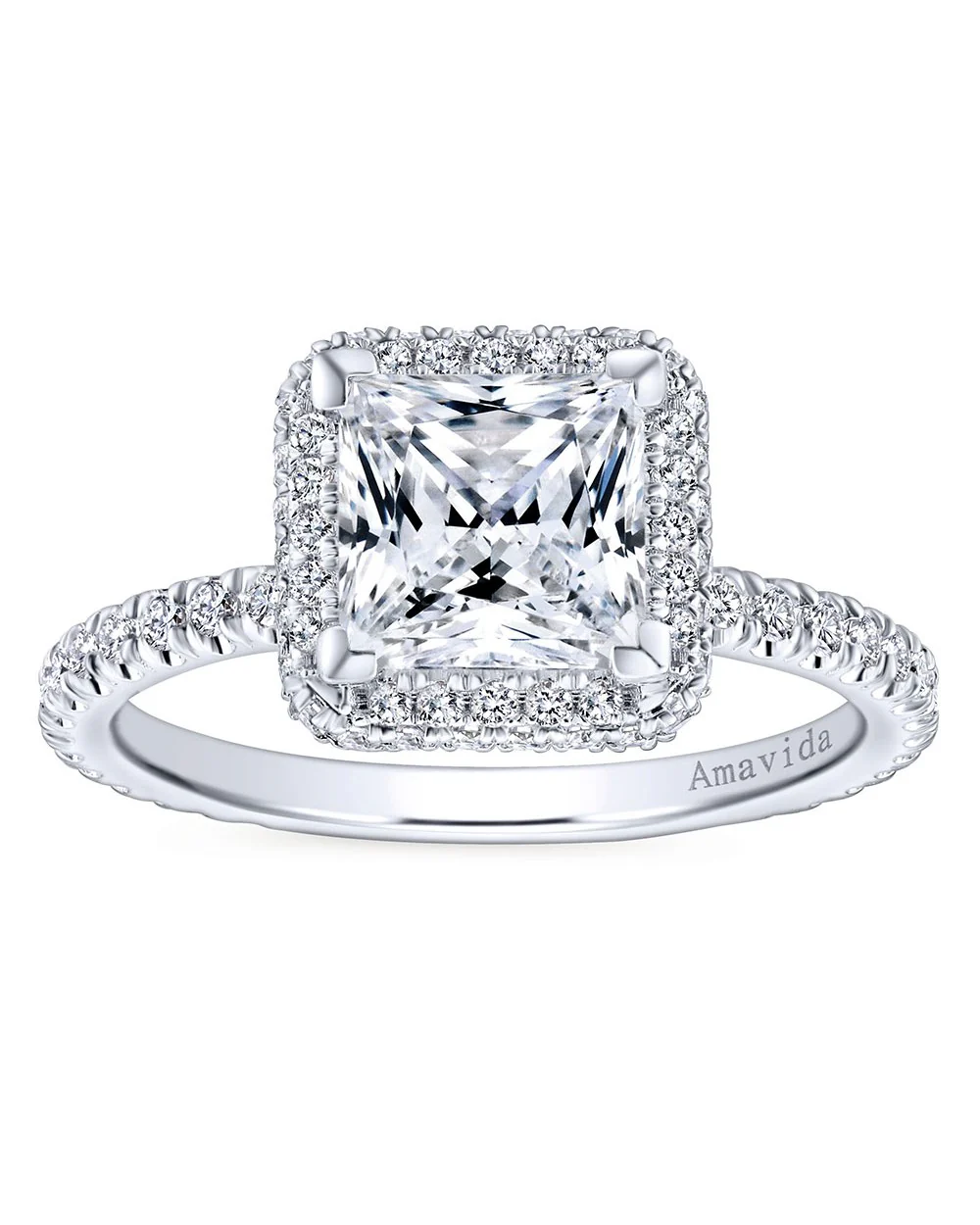 Gabriel & Co. Amavida Pave Diamond Engagement Ring Mounting in Gold - Image 2