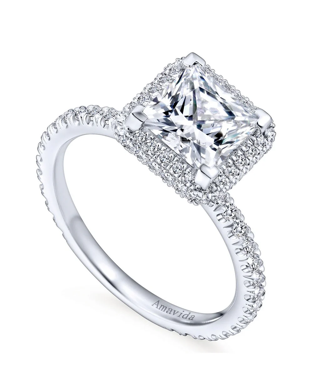 Gabriel & Co. Amavida Pave Diamond Engagement Ring Mounting in Gold - Image 3