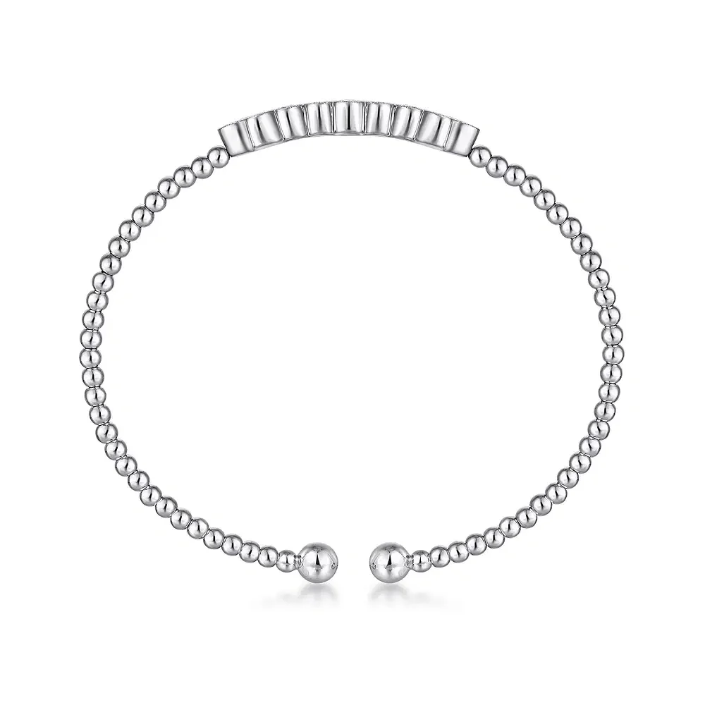 Gabriel & Co. Bujukan Bead Diamond Quatrefoil Bangle in White Gold - Image 3