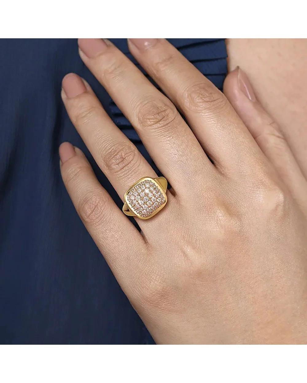 Gabriel & Co. Bujukan Collection Diamond Signet Ring - Image 4