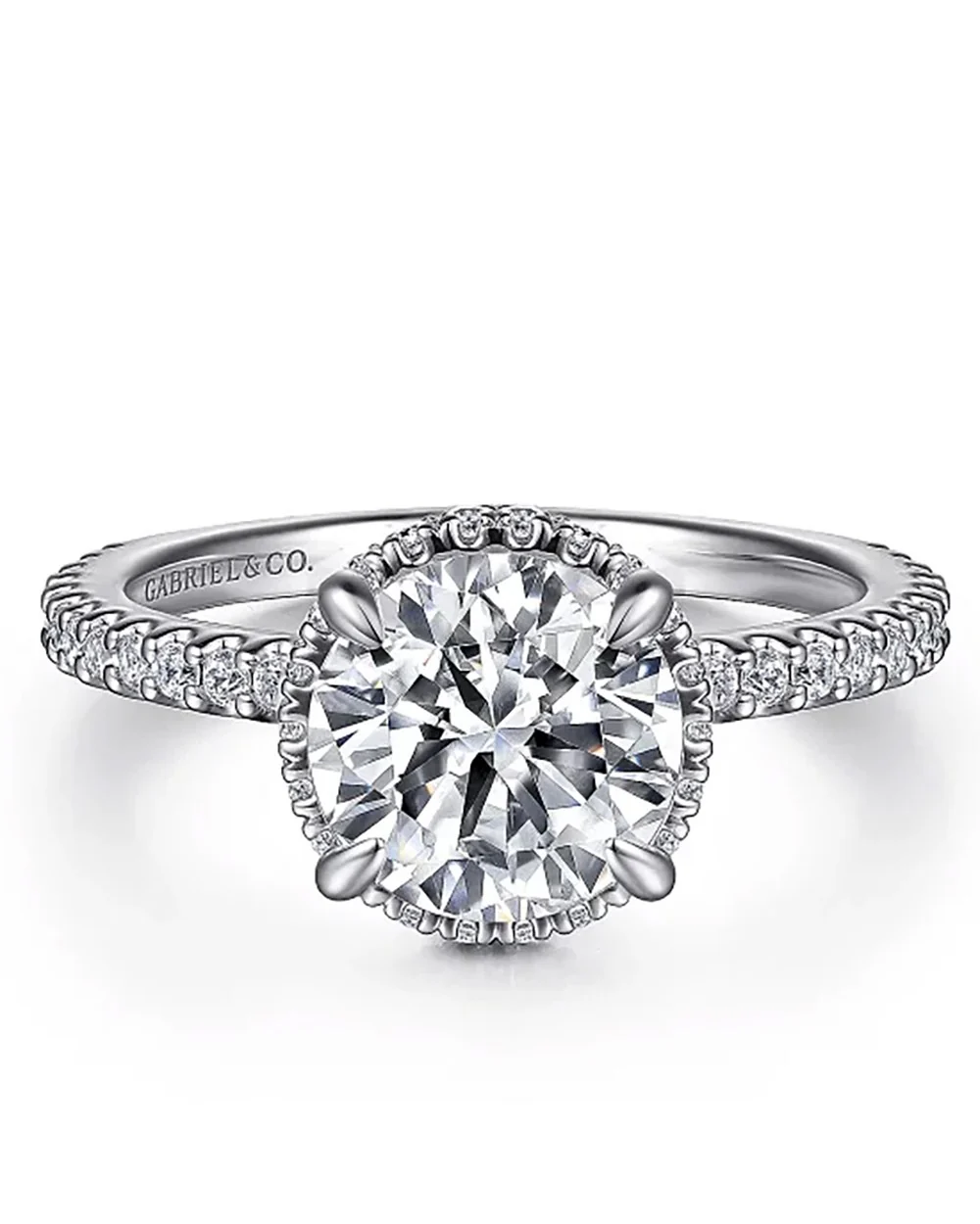 Gabriel & Co. Classic Collection Diamond Halo Semi Mount - Image 2