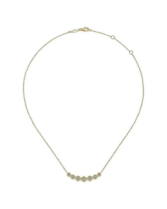 Gabriel & Co. Contemporary Collection Diamond Curved Bar Necklace - Image 2