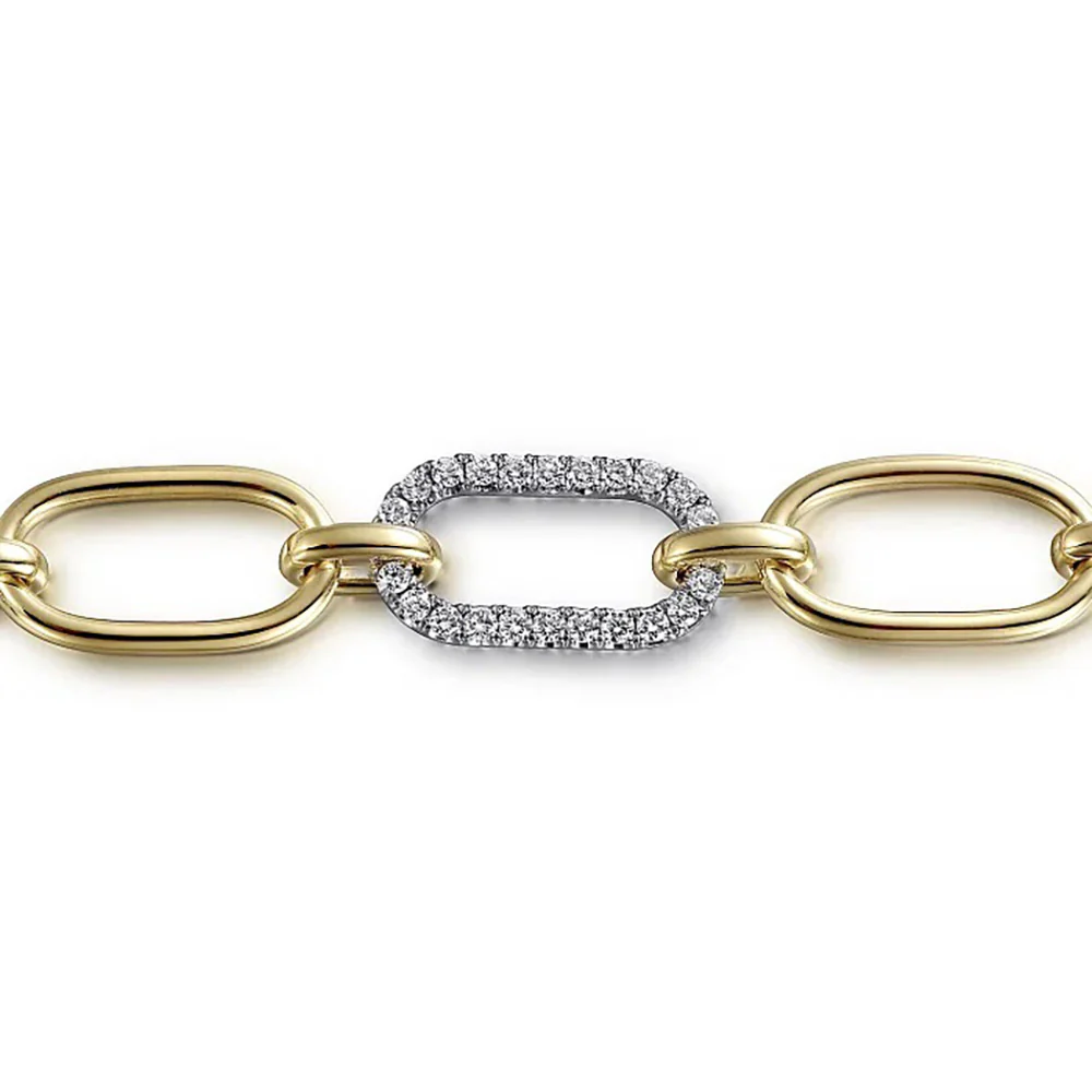 Gabriel & Co. Contemporary Collection Diamond Oval Link Bracelet - Image 2