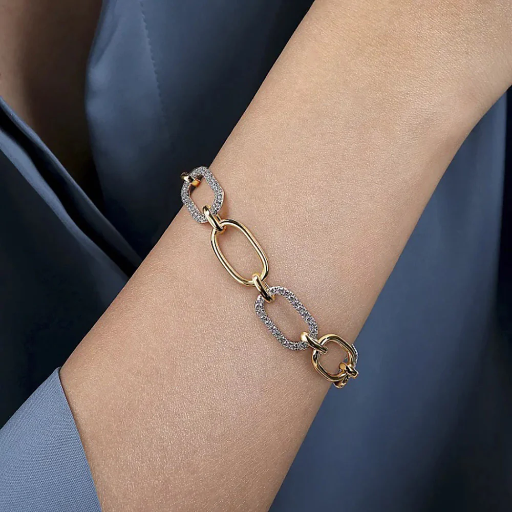 Gabriel & Co. Contemporary Collection Diamond Oval Link Bracelet - Image 3