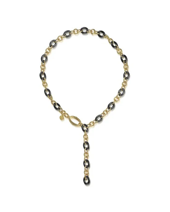 Gabriel & Co. Contemporary Collection Oval Link Y Knot Necklace - Image 2
