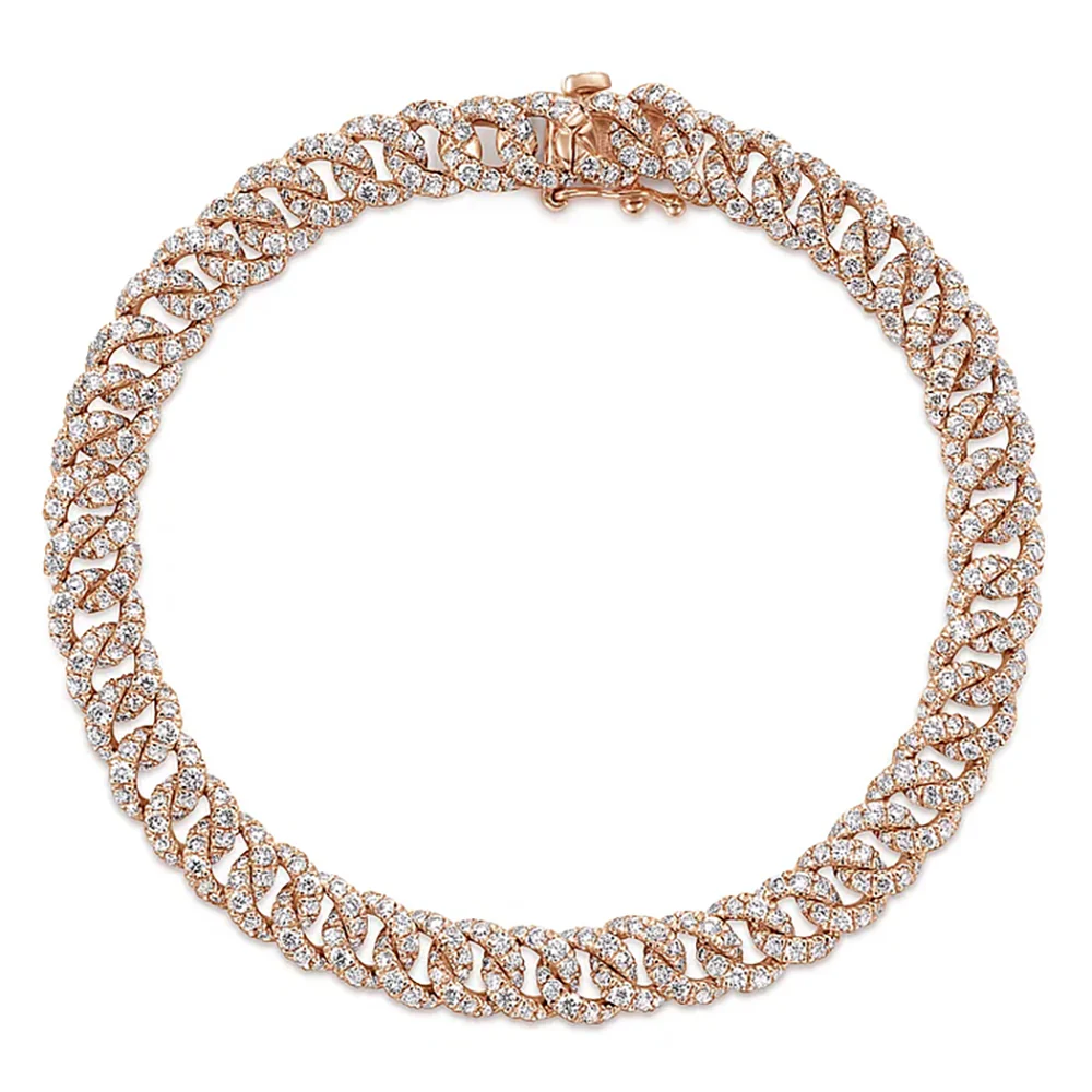 Gabriel & Co. Diamond Curb Link Tennis Bracelet in Rose Gold