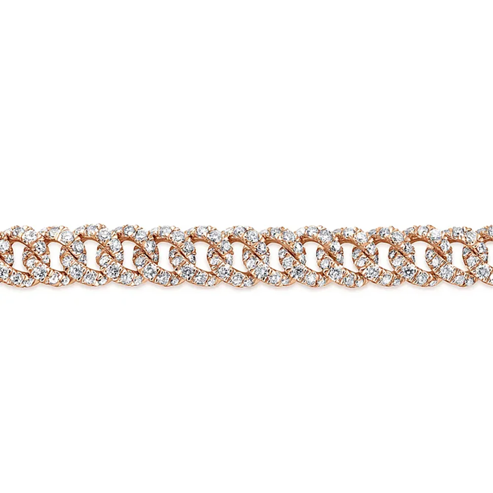 Gabriel & Co. Diamond Curb Link Tennis Bracelet in Rose Gold - Image 2