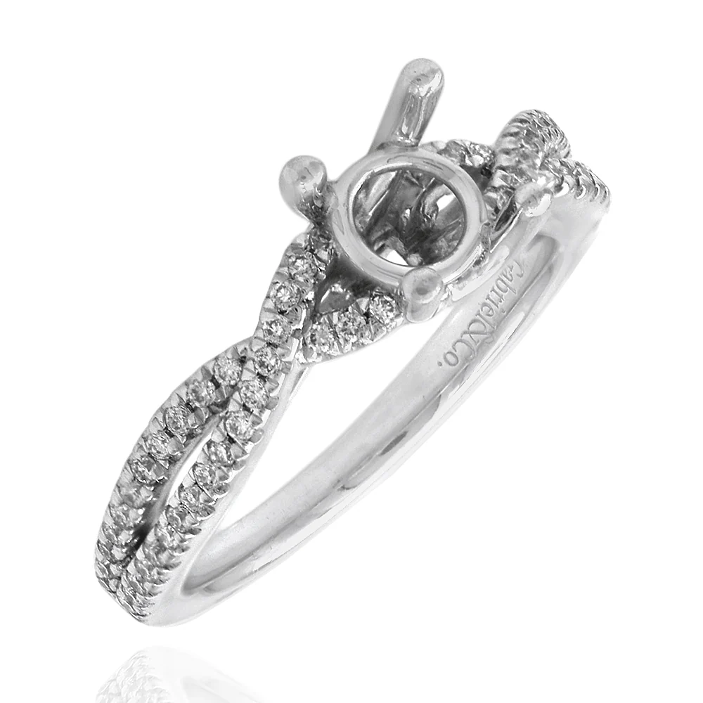 Gabriel & Co. Gina Platinum Diamond Crossover Engagement Semi Mount - Image 2