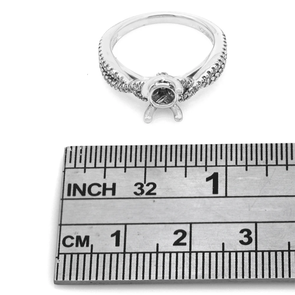 Gabriel & Co. Gina Platinum Diamond Crossover Engagement Semi Mount - Image 3