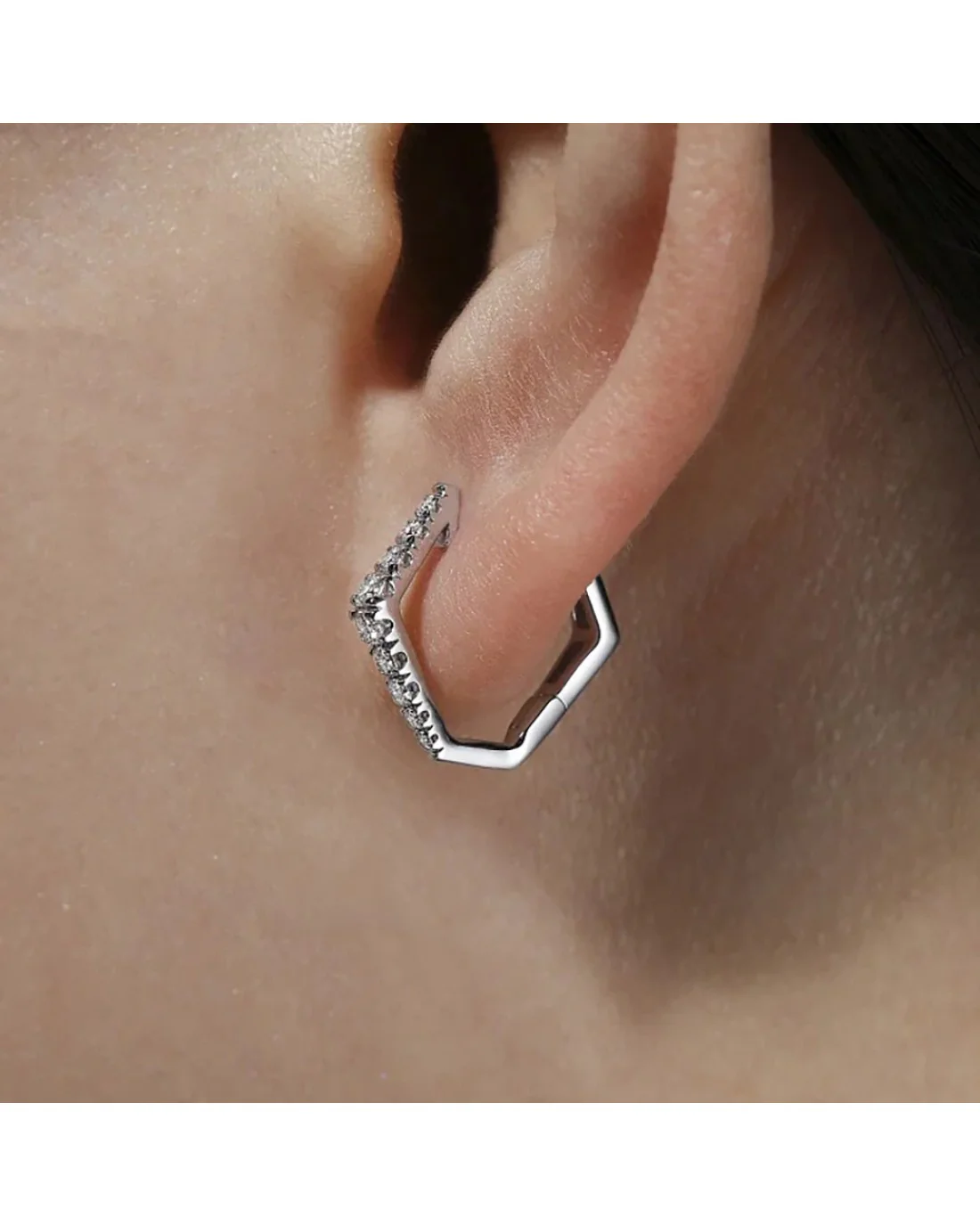 Gabriel & Co. Kaslique Collection Diamond Geometric Huggie Earrings - Image 3