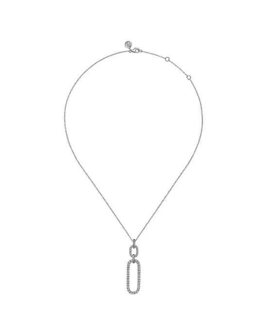 Gabriel & Co. Lusson Collection Diamond Oval Link Drop Necklace - Image 2
