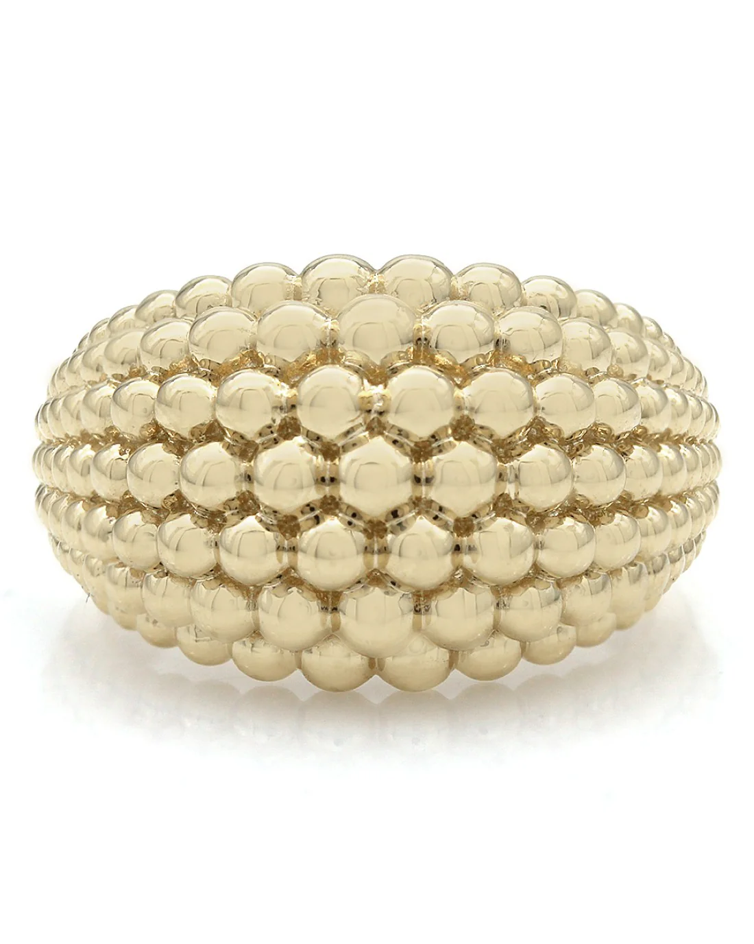 Gabriel & Co Multi-Row High Polish Beaded Design Ring in 14k Yellow Gold - Image 2