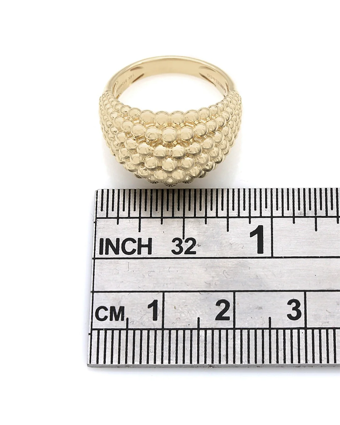 Gabriel & Co Multi-Row High Polish Beaded Design Ring in 14k Yellow Gold - Image 3