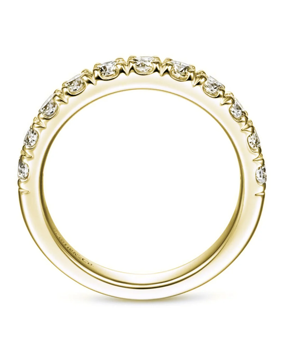 Gabriel & Co. Round Diamond Prong Set Band in 14k Yellow Gold - Image 3