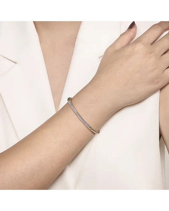 Gabroel & Co. Bujukan Collection Diamond Pave Bar Cuff - Image 4