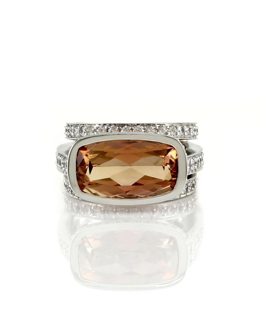Gauthier Precious Topaz and Pave Diamond Ring in Gold - Image 2