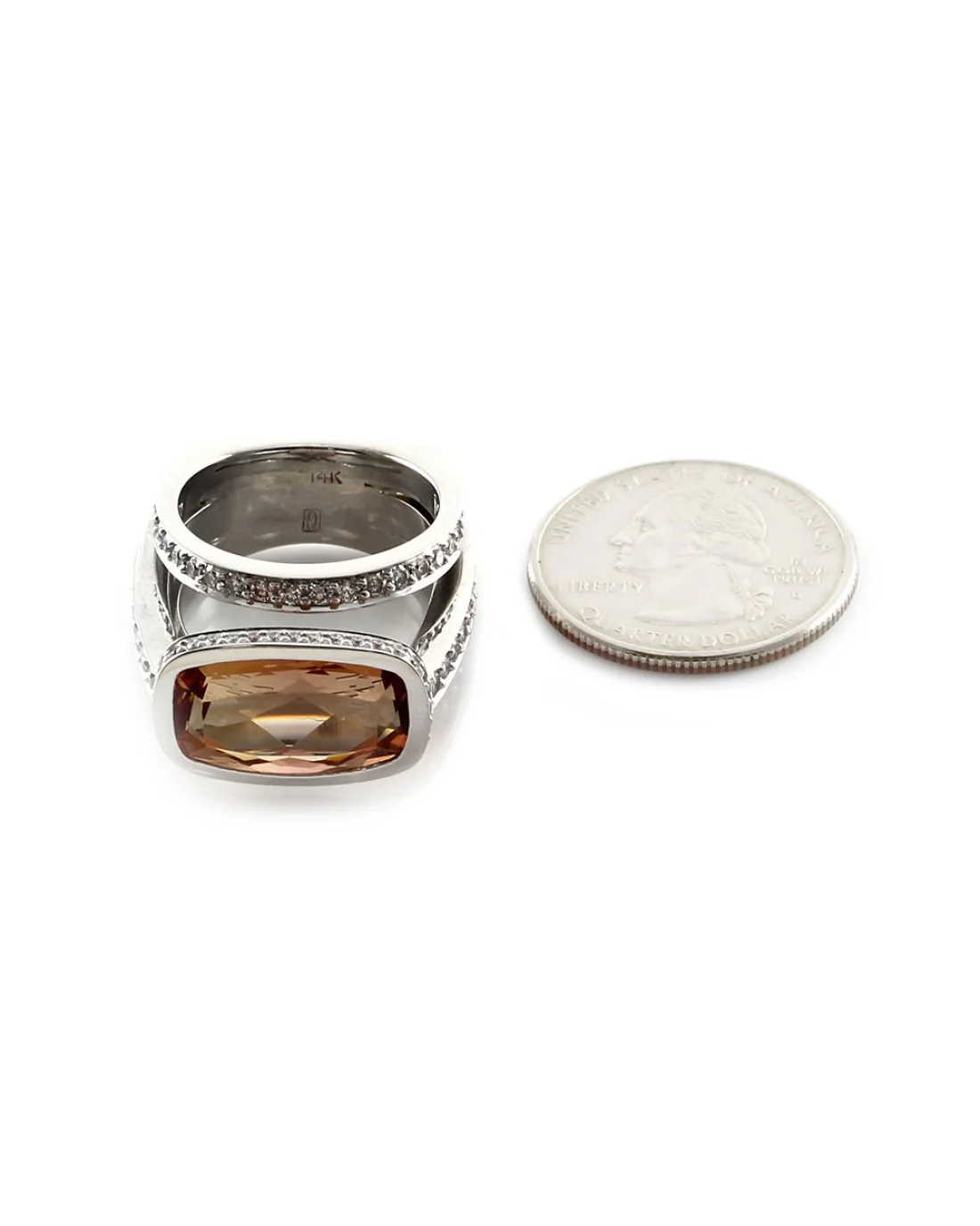 Gauthier Precious Topaz and Pave Diamond Ring in Gold - Image 7