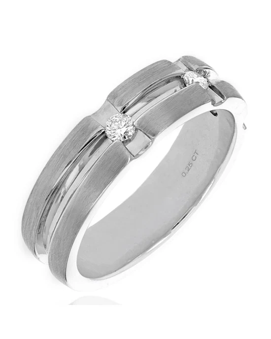 Gentleman Diamond Grooved Band