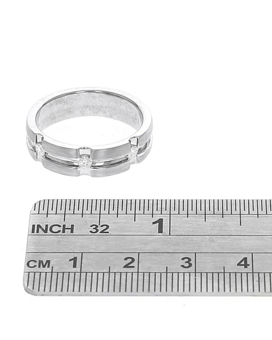 Gentleman Diamond Grooved Band - Image 3