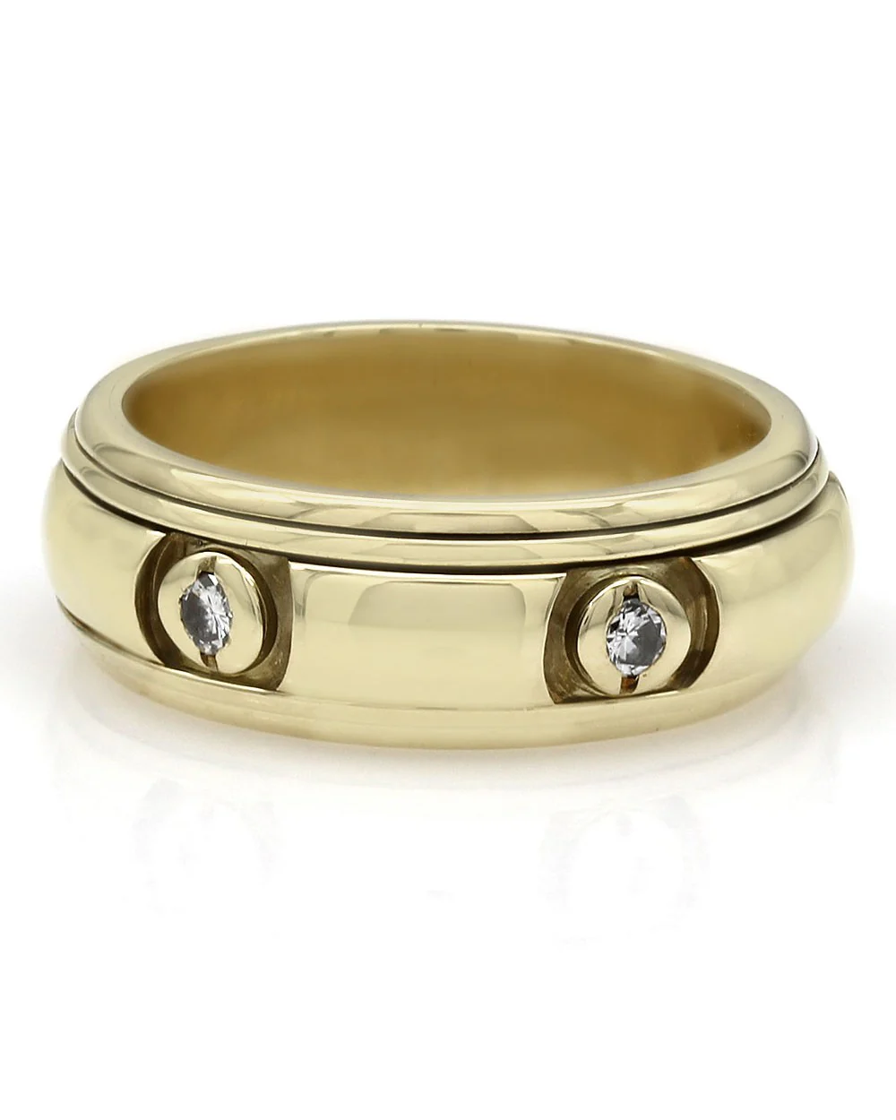 Gentlemans 14KY Diamond Spinning Band Ring - Image 2